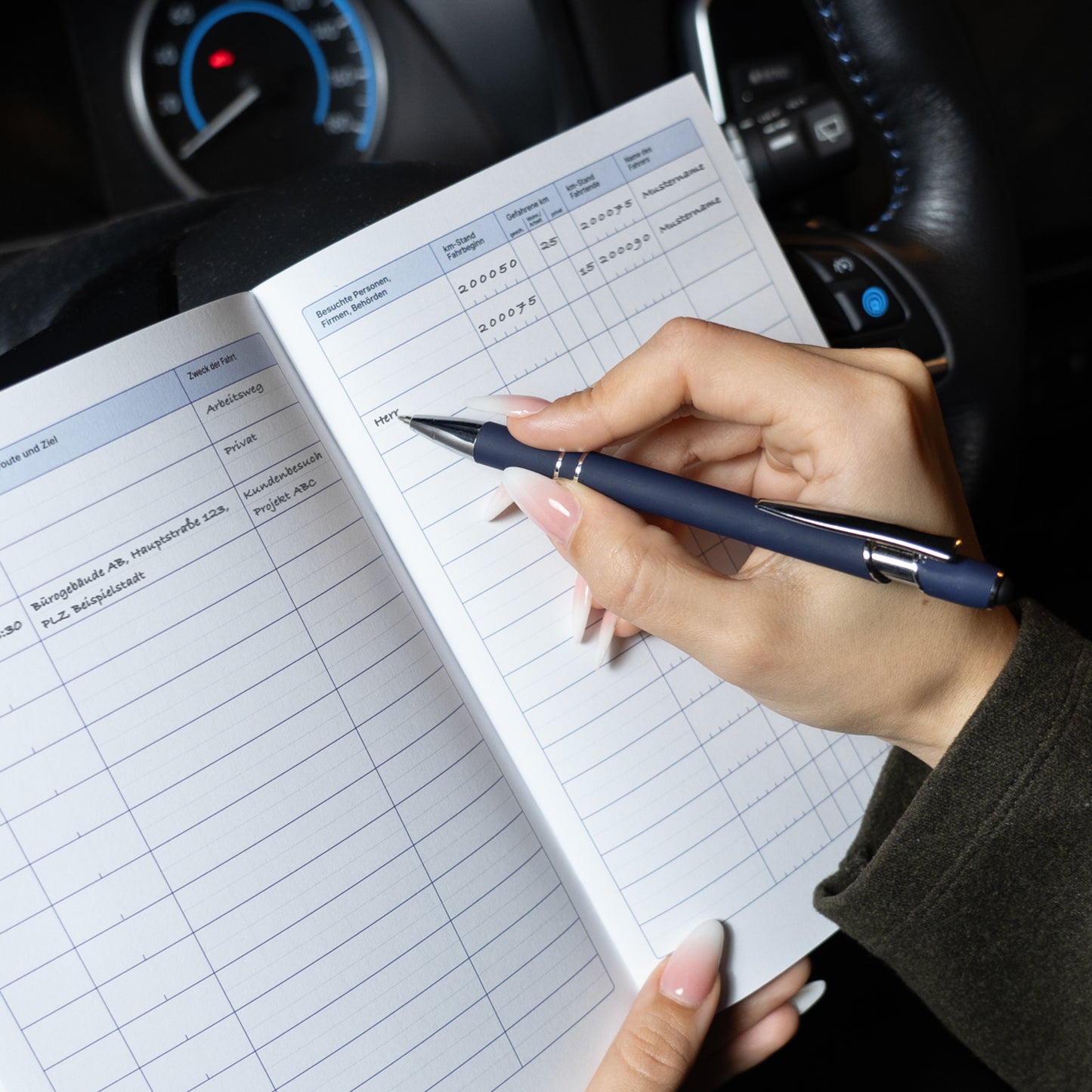 Vimcar Fahrtenbuch, 3er-Pack A5 für PKW – 40 Blatt