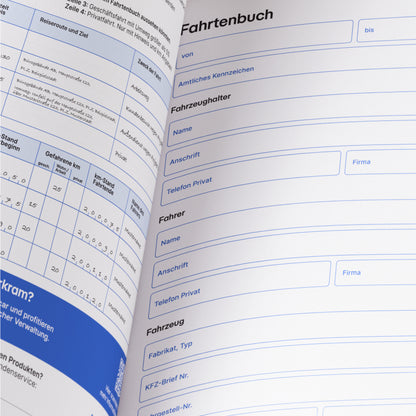Vimcar Fahrtenbuch, 3er-Pack A5 für PKW – 40 Blatt