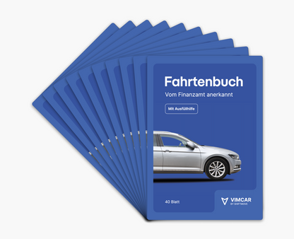 Vimcar Fahrtenbuch, 10er-Pack A5 für PKW – 40 Blatt
